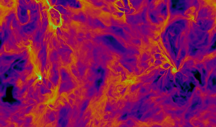 Column density of a self-gravitating magnetised turbulent cloud