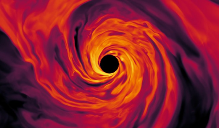 Inner region of a GRMHD accretion flow in the equatorial plane