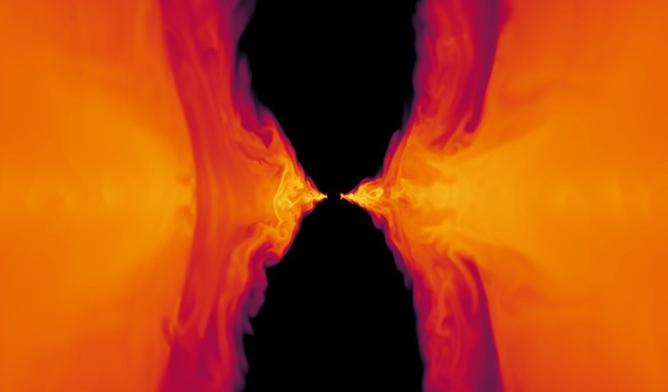 Density of a GRMHD accretion flow in the meridional plane: the disc and the evacuated funnel